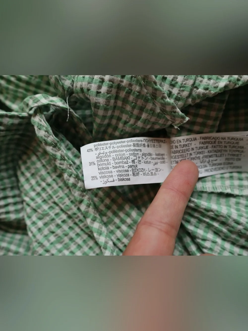 Zara green gingham